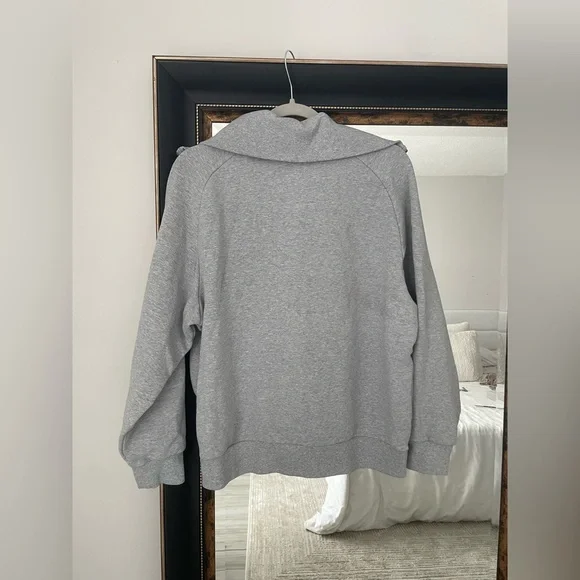 Athleta Gray Fleece Half-Zip Pullover Sweatshirt - Picture 5 of 5
